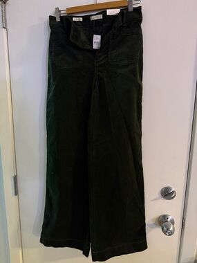 LOFT Forest Green Wide-Leg Corduroy Pants